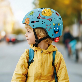 As company Shoko Children's Helmet With Light Minty Monsters 5004-50536 5203068505363