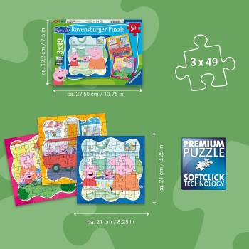 Ravensburger peppa pig jigsaw puzzle set for kids – 3x49 piece childrens puzzles featuri 12004288 4005555042884