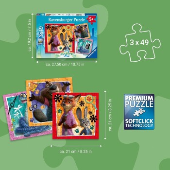 Ravensburger 3x49 pcs Puzzle Zootopia 12004137 4005555041375