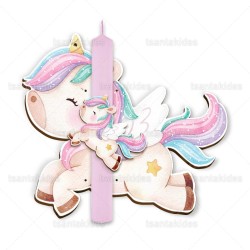 Λαμπάδες Decor Easter Candle Wooden  - Unicorn TS740 5202200079847
