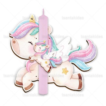 Λαμπάδες Decor Easter Candle Wooden  - Unicorn TS740 5202200079847