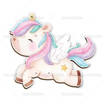 Λαμπάδες Decor Λαμπάδα Ξύλινη Πλάτη - Unicorn Με Διακοσμητικό TS740 5202200079847