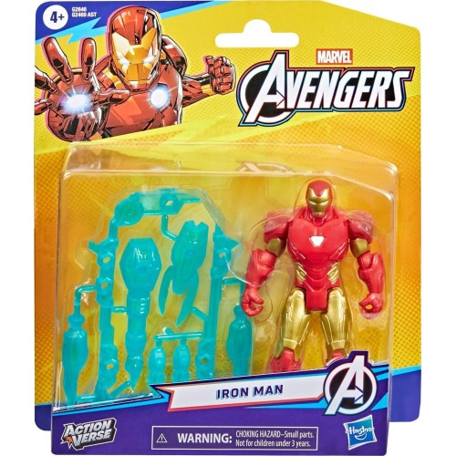 Hasbro avengers actionverse iron man action figure and accessories, 11.4-cm 4.5-in G2469 / G2846 5010996357281