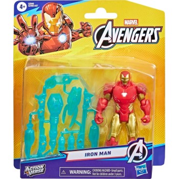 Hasbro avengers actionverse iron man φιγούρα δράσης and accessories, 11.4-cm 4.5-in G2469 / G2846 5010996357281