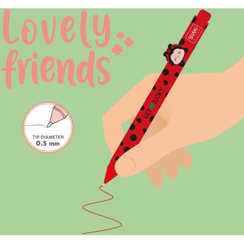 Legami Τζελ Στυλό Gel Pen With Get Lucky Ladybug Animal Decoration - Lovely Friends Πασχαλίτσα CPP0027 8052694111700