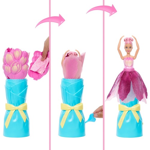 Mattel Barbie Petal Pop Scented Fashion Doll With Pink Tulip Dress, Reveal Accessories Like Bunny & More JMF57 194735375707