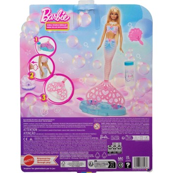Mattel Barbie Bubble Sparkle Mermaid Doll With Bubble-Making Feature, Includes Bubble Solution & Hairbrush JLW56 194735370436