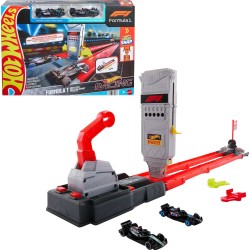 Mattel Hot Wheels Racing Formula 1 Grid Start Track Set & 2 Die-cast F1 Cars in 1:64 Scale JKM88 194735353088