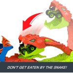 Mattel Hot Wheels Monster Trucks Snake Slam Takedown Playset With 1:64 Scale Bone Shaker Toy Vehicle JJN44 194735339723
