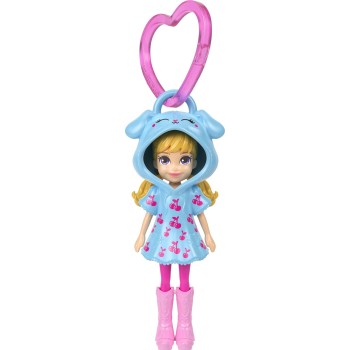 Mattel Polly Pocket Doll, 3-inch Doll With Keychain and Fashion Accessories, Travel Toys JMN38 / JKC59 194735382019