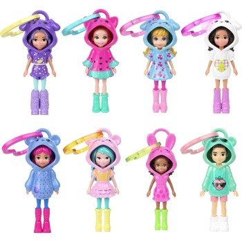 Mattel Polly Pocket Doll, 3-inch Doll With Keychain and Fashion Accessories, Travel Toys JMN38 / JKC59 194735382019