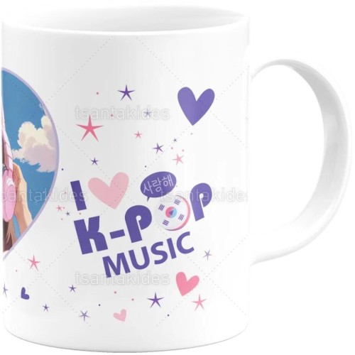 OEM kpop demon hunters Κούπα Κεραμική I love music TS1007 5202200079861