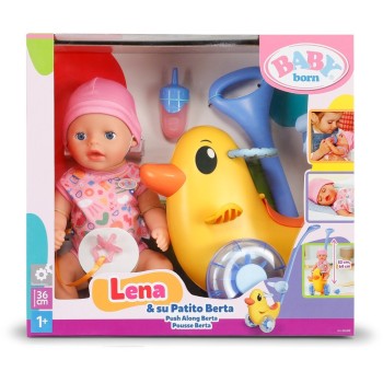 MGA Entertainment Baby born Lena κούκλα 36cm and Berta Παπάκι Περπατούρα 840498 4001167840498