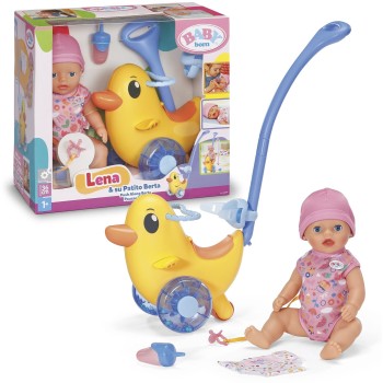MGA Entertainment Baby born Lena κούκλα 36cm and Berta Παπάκι Περπατούρα 840498 4001167840498