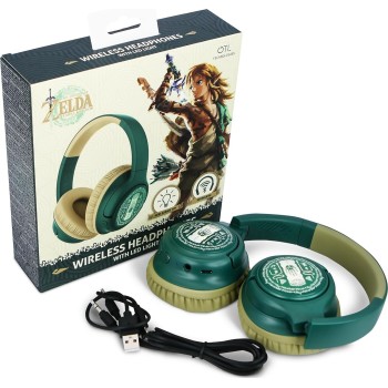 otl technologies Otl Zd1143 Legend Of Zelda Led Φωτίζει Ασύρματα / Ενσύρματα Over Ear Ακουστικά Με 50 Ώρες Λειτουργίας Πράσινα  