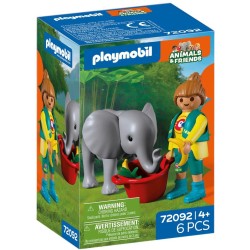 Playmobil Zoo: Baby Elephant And Zookeeper 72092 4008789720924