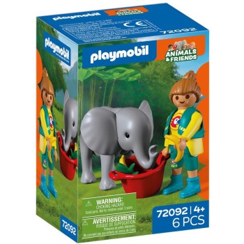 Playmobil Zoo: Baby Elephant And Zookeeper 72092 4008789720924
