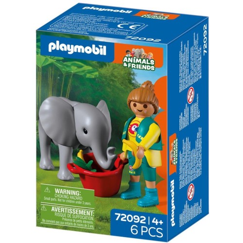 Playmobil Zoo: Baby Elephant And Zookeeper 72092 4008789720924
