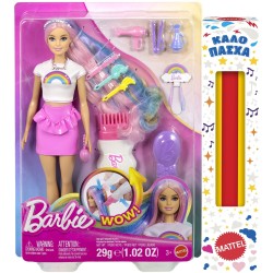 Mattel Λαμπάδα Λαμπάδα barbie πολυχρωμα μαλλιά με γκλίτερ JJP07 