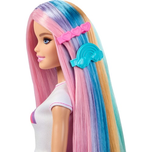 Mattel Barbie Rainbow Sparkle Hair Fashion Doll With Extra-long Hair and 12 Styling Accessories JJP07 