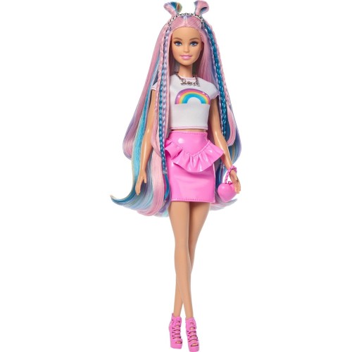 Mattel Barbie Rainbow Sparkle Hair Fashion Doll With Extra-long Hair and 12 Styling Accessories JJP07 