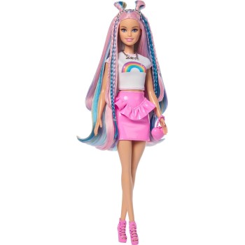 Mattel Barbie Rainbow Sparkle Hair Fashion Doll With Extra-long Hair and 12 Styling Accessories JJP07 