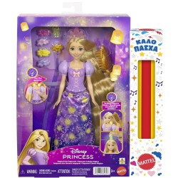 Mattel Disney Princess Light-up Hair Rapunzel Fashion Doll w/ 5 Ways to Glow, Pascal Figure & 7 Accessories JHL46 
