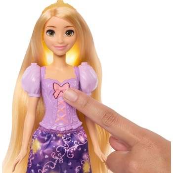 Mattel Disney Princess Light-up Hair Rapunzel Fashion Doll w/ 5 Ways to Glow, Pascal Figure & 7 Accessories JHL46 