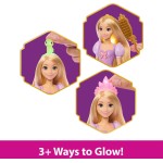 Mattel Disney Princess Light-up Hair Rapunzel Fashion Doll w/ 5 Ways to Glow, Pascal Figure & 7 Accessories JHL46 