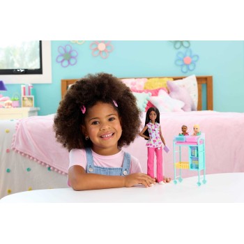 Mattel Barbie Careers Baby Doctor Playset With Brunette Fashion Doll, 2 Baby Dolls, Exam Table & Accessories JCR71 / JMK13 
