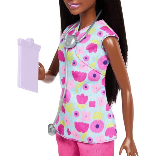 Mattel Barbie Careers Baby Doctor Playset With Brunette Fashion Doll, 2 Baby Dolls, Exam Table & Accessories JCR71 / JMK13 