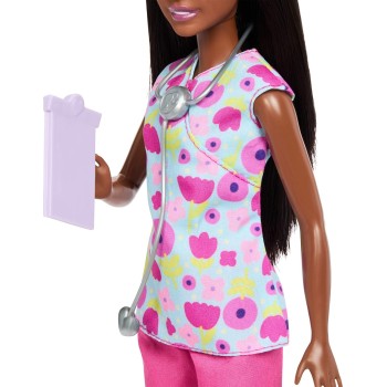 Mattel Barbie Careers Baby Doctor Playset With Brunette Fashion Doll, 2 Baby Dolls, Exam Table & Accessories JCR71 / JMK13 