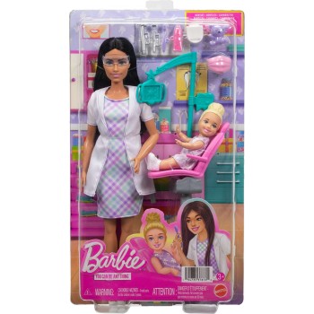 Mattel Λαμπάδα barbie σετ επαγγέλματα με παιδακια 6 σχέδια careers dentist doll σετ επαγγέλματα με παιδακια 6 σχέδια careers den