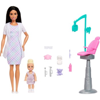 Mattel Λαμπάδα barbie σετ επαγγέλματα με παιδακια 6 σχέδια careers dentist doll σετ επαγγέλματα με παιδακια 6 σχέδια careers den