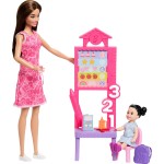 Mattel Barbie Careers Teacher Playset With Fashon Doll, Toddler Doll, Classroom Board & Accessories JCR71 / JMK16 