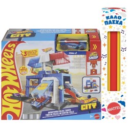 Mattel Hot Wheels City Downtown Police Tower Playset & 1:64 Scale Die-cast Police Toy Car HDR24 / JHL74 