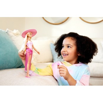 Mattel Blonde Barbie Doll With Swimsuit and Beach-themed Accessories HPL73 