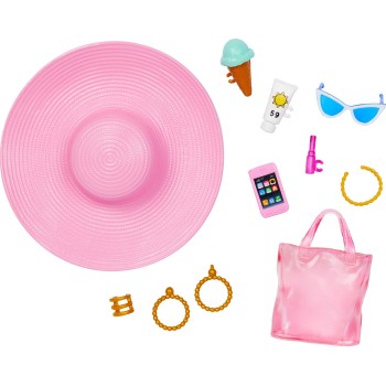 Mattel Blonde Barbie Doll With Swimsuit and Beach-themed Accessories HPL73 