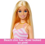 Mattel Blonde Barbie Doll With Swimsuit and Beach-themed Accessories HPL73 