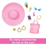 Mattel Blonde Barbie Doll With Swimsuit and Beach-themed Accessories HPL73 