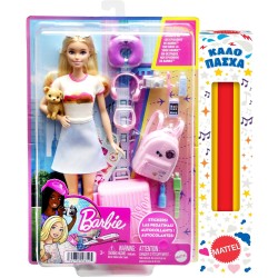 Mattel Barbie Doll and Accessories, 'malibu' Travel Set With Puppy and 10+ Pieces Including Working Suitcase HJY18 