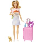 Mattel Barbie Doll and Accessories, 'malibu' Travel Set With Puppy and 10+ Pieces Including Working Suitcase HJY18 
