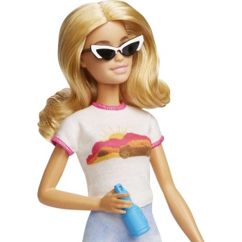 Mattel Barbie Doll and Accessories, 'malibu' Travel Set With Puppy and 10+ Pieces Including Working Suitcase HJY18 