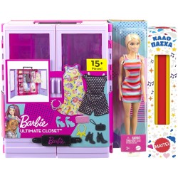 Mattel Λαμπάδα barbie ντουλάπα με κούκλα HJL66 
