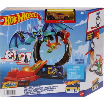 Mattel Λαμπάδα hot wheels hw city- πίστες με θηρία bat loop attack HDR29 / HTN78 