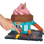 Mattel Hot Wheels City Downtown Ice Cream Swirl Playset From the Series “let’s Race” With 1 Toy Car HDR24 / HTN77 