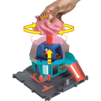 Mattel Hot Wheels City Downtown Ice Cream Swirl Playset From the Series “let’s Race” With 1 Toy Car HDR24 / HTN77 