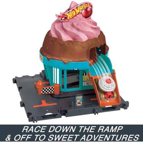 Mattel Λαμπάδα hot wheels hw city - πίστες city downtown ice cream HDR24 / HTN77 