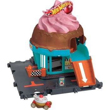 Mattel Λαμπάδα hot wheels hw city - πίστες city downtown ice cream HDR24 / HTN77 