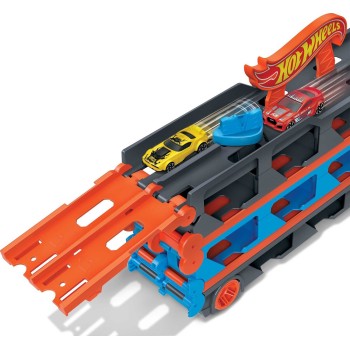 Mattel Hot Wheels Speedway Hauler Carrier With 3 Toy Cars GVG37 